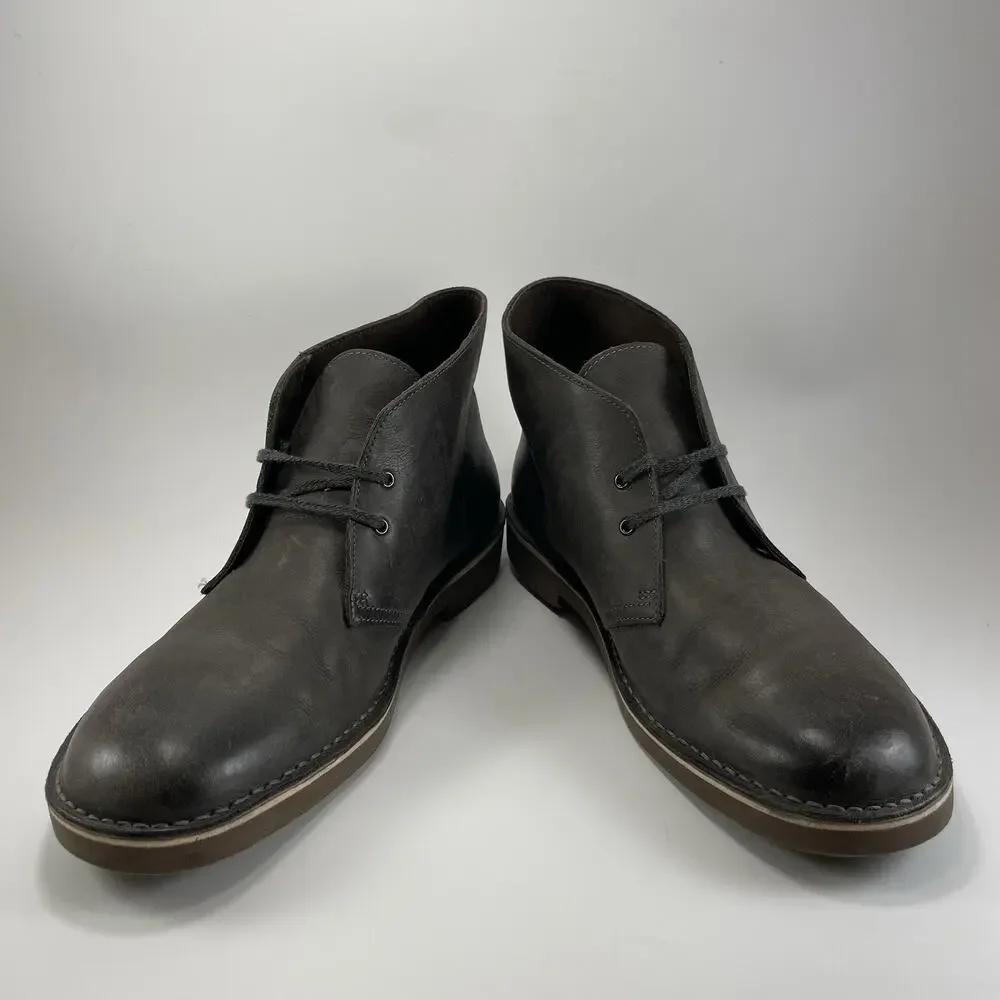 Clarks Bushacre 2 Gray Distressed Leather Chukka Boot Men's Size 11.5 Brown
